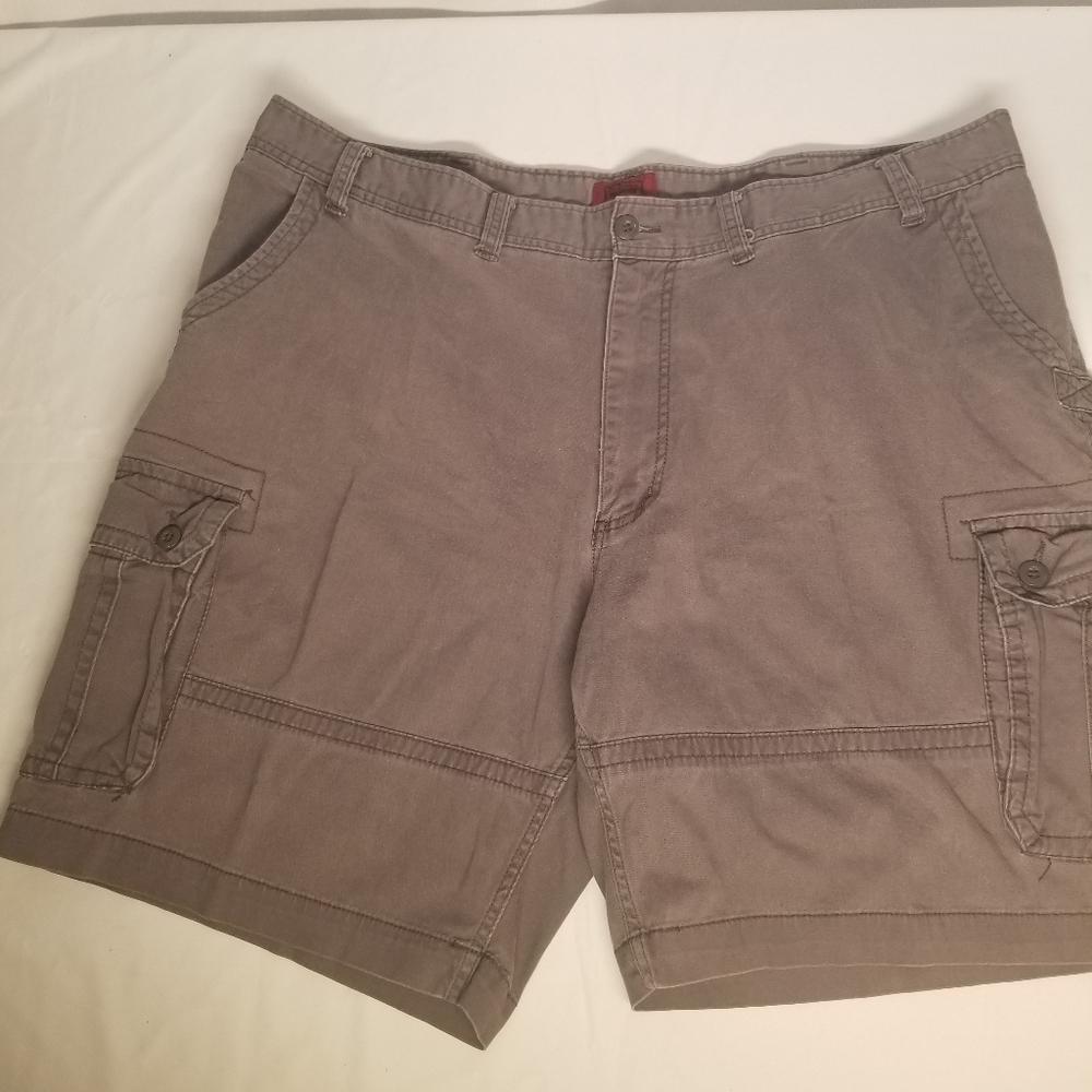 Foundry Supply Co. Mens Size 46 Cargo Hiking Utility Shorts Button Pocket Gray